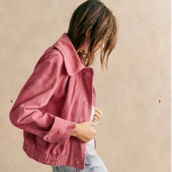 Sezane Jackets & Blazers - SOLD // Sézane NWT Nelson Jacket in Rosewood Suede Size 40/US 8